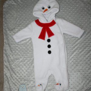 3/$20 Unisex baby fleece snowman sleeper 3 months